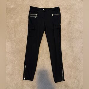 Express Black Pants with Gold Zipper Accents